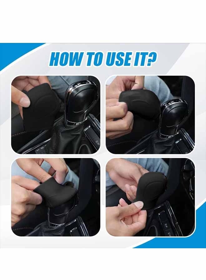 غطاءان لمقبض ناقل الحركة للسيارة، غطاء حماية لمقبض ناقل الحركة، غطاء حماية لناقل الحركة، غطاء سيليكون لمقبض ناقل الحركة الأوتوماتيكي، مناسب لمعظم السيارات - Image 5